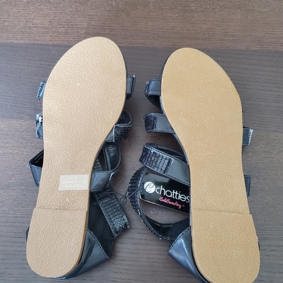 NEW Chatties sparkly sandals 7/8 black - Picture 3 of 5